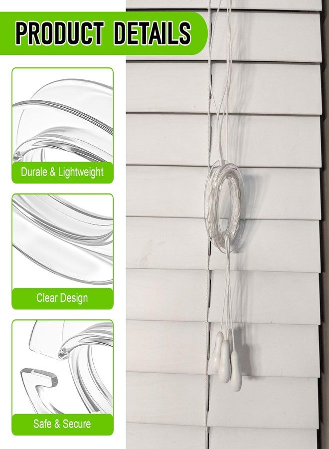 HDWGGD Blind Cord Winder 8 Pack Safety Blind Cord Holder Clear Baby Proof Blinds Cords Safety No Wall Damage - Image 3
